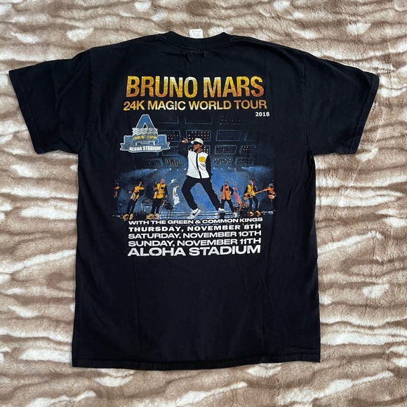Bruno Mars XXIV Magic Tour T-Shirt Official Merch Concert Tee Black - Picture 2 of 4